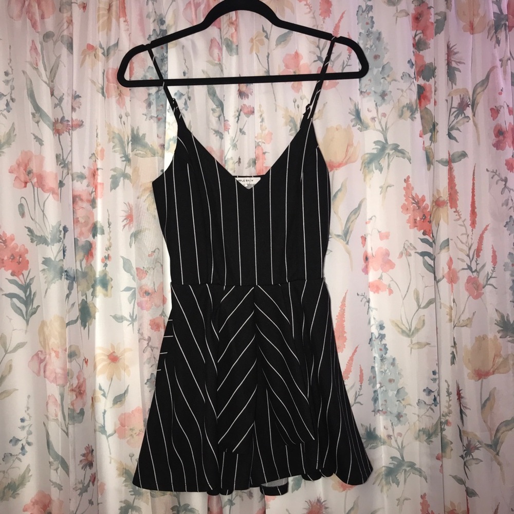 Purple Snow Pinstriped Romper